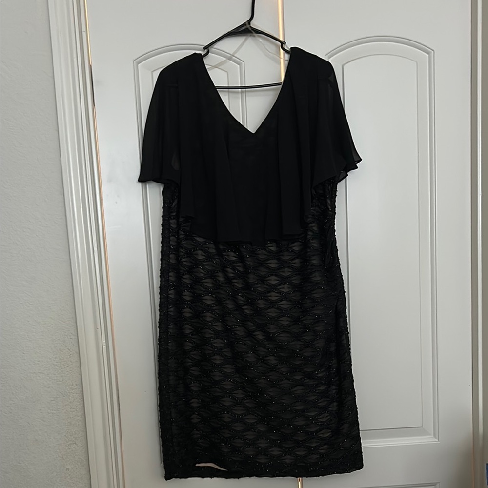 Connected Apparel Black Midi Dress